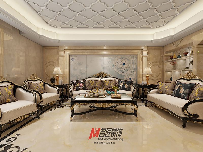 歐式風(fēng)格室內(nèi)裝修效果圖-泰和花園三居132平米